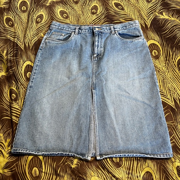 Old Navy Dresses & Skirts - VTG Y2K Old Navy Blue Denim A-Line Pencil Midi Skirt Size 16